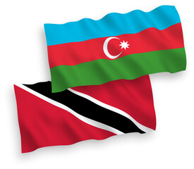 Flags of Republic of Trinidad and Tobago and Azerbaijan on a white background