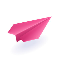 Isometric 3D icon paper airplane is a symbol for sending a letter. Vector for website