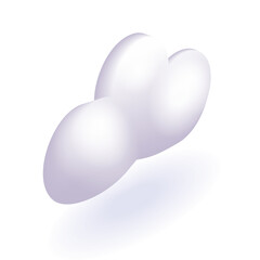 Isometric 3D icon White cloud. Cartoon minimal style. Vector for website