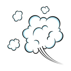 Fart smoke smelling cloud pop art comic book cartoon flat style design vector illustration. Bad stink or toxic fart aroma cartoon smoke cloud isolated on white background.