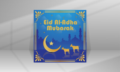 Naklejka na ściany i meble Eid Al Adha Islamic Festival Social Media Post Design