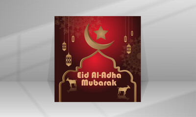 Naklejka na ściany i meble Eid Al Adha Islamic Background Social Media Post Template
