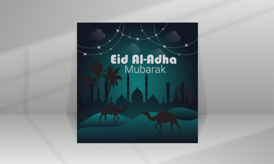 Editable Eid Al Adha  Islamic Social Media Design Template