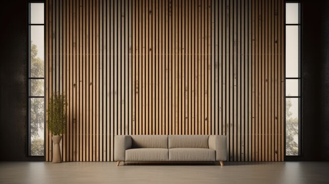 Loft Interior Design Background. Stylish Living Room. Generative AI.