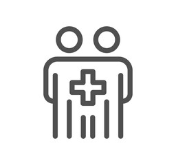 Insurance related icon outline and linear symbol.