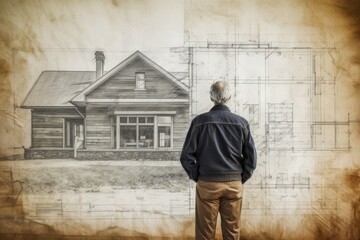 Architect house plan old man. Generate AI