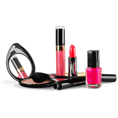 Fototapeta women makeup kit, nail polish, lipstick png obraz