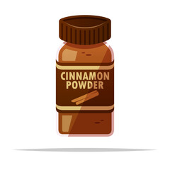 Ground cinnamon powder vector isolated illustration