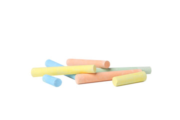 Color chalk isolated on white background, PNG