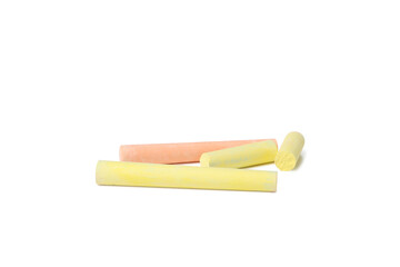 Color chalk isolated on white background, PNG