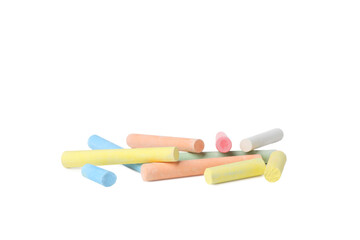 Color chalk isolated on white background, PNG