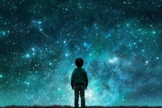 Astronomer starry sky night star telescope. Generate Ai