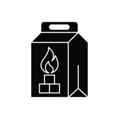 Charcoal paper bag grill icon design. isolated on white background. vector illustration