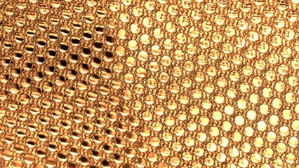 Golden pattern of matrix network - stock photo