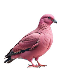 Pink pigeon, isolated, transparent background, no background. PNG. Generative AI.