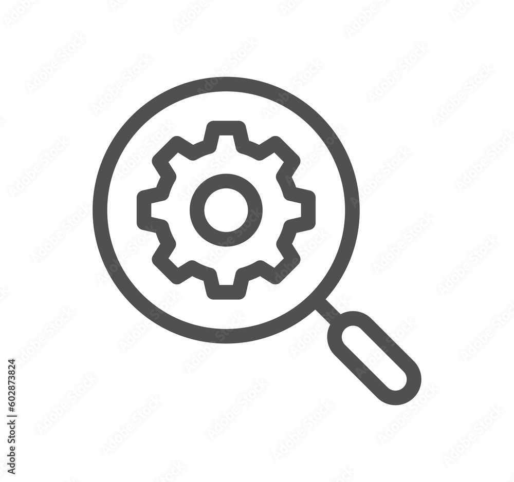 Aufkleber search engine optimization related icon outline and linear symbol.