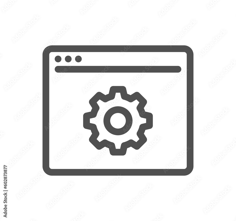 Aufkleber search engine optimization related icon outline and linear symbol.