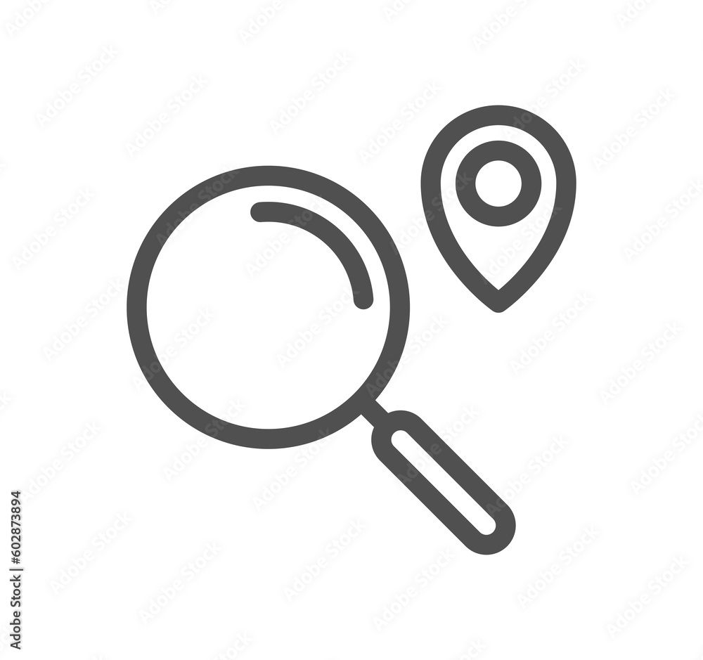Aufkleber search engine optimization related icon outline and linear symbol.