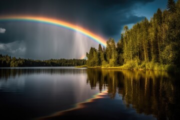 Rainbow over the lake