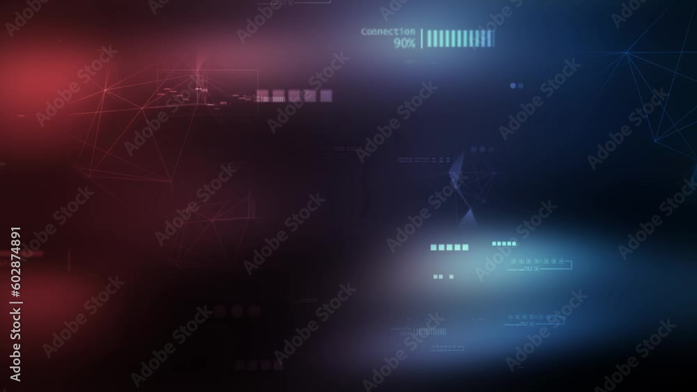 Wall mural digital word cloud - animated sprouting cloud of digital element