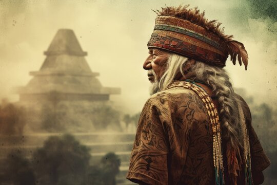 Aztec old man pyramid. Generate AI