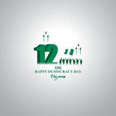 Vector illustration for Happy Nigeria Democracy Day 12 June