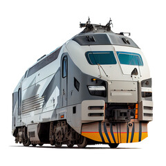 Train locomotive for transportation on white background