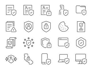 Privacy policy icon set. It included the gdpr, data protection, privacy notice, ccpa, and more icons.
 - obrazy, fototapety, plakaty