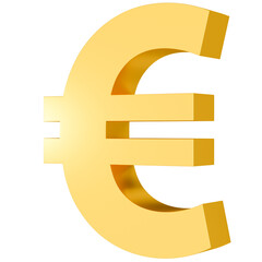 Obraz premium Golden Euro sign 3D illustration