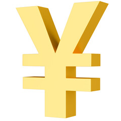Obraz premium Golden Yen sign 3D illustration
