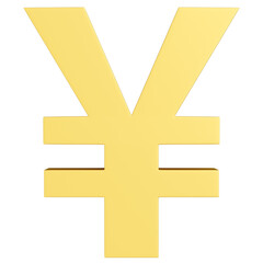 Golden Yen sign 3D illustration