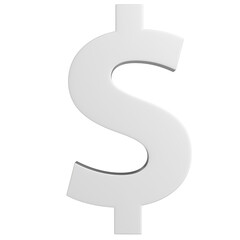 Naklejka premium silver Dollar sign 3D illustration