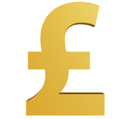 Obraz premium Golden Pound sterling sign 3D illustration