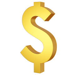 Golden Dollar sign 3D illustration