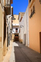 Obraz premium Narrow street and facades in Javea town