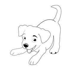 Puppy coloring pages, Dog coloring pages, Animal Coloring page for preschool Kids Children stock vector illustration