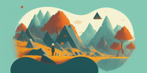 landscape with mountains