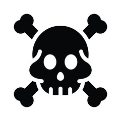 skull glyph icon illustration vector graphic
