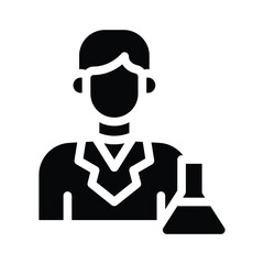 scientist glyph icon illustration vector graphic