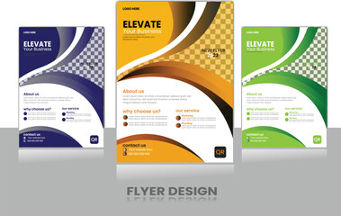 Corporate flyer template, Multi color A4 size business abstract flyer design, Brochure cover , vector, branding, marketing, layout design, Brand identity.