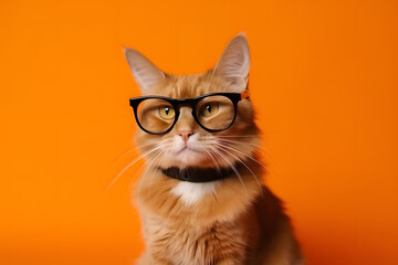 portrait of a cute brown cat generative ai