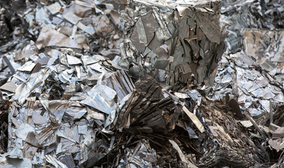 iron recycling overview pressed waste metal image
