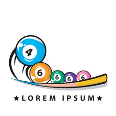 Obraz premium billiard sport vector logo or icon. playing billiard. sport with modern design, vector illustration.