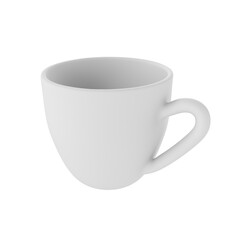 3d photo realistic white cup icon mockup. Design Template for Mock Up. ceramic clean white mug with a matte effect isolated transparent png background