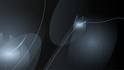 Simple transparent rounded shape on black banner background