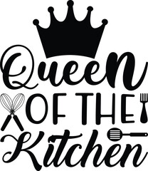 Queen of the kitchen, BBQ illustration vector typography t-shirt design, Kitchen SVG Design Bundle, Cooking T-shirt Design, Baking SVG Design Bundle, Kitchens SVG Cut Files Bundle 