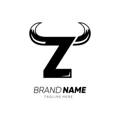 Letter Z Bull Horn Logo Design Vector Icon Graphic Illustration Background Template