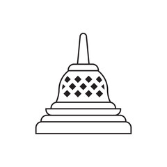 line icon stupa temple isolated on white background.
