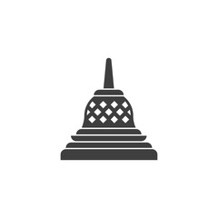 stupa icon design vector illustration  isolated on white background.