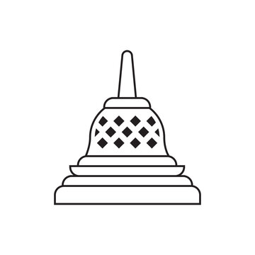 recommend clip art: line icon stupa temple isolated on white background.